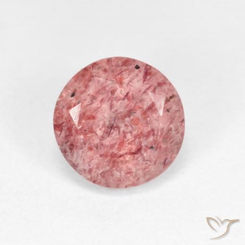 1.15ct Natural Rose Pink Strawberry Quartz, Round, Transparent