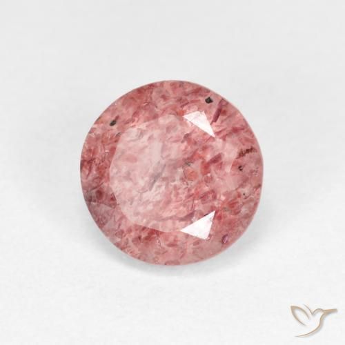 1.15 ct Pink Strawberry Quartz Stone, Natural Strawberry Quartz in Round Facet Shape for Sale