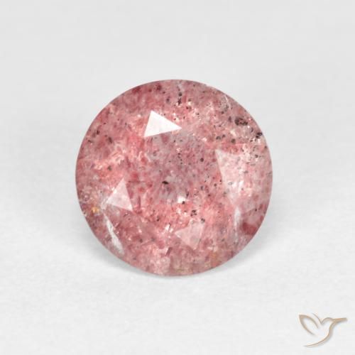 1.06ct Natural Light Bubblegum Pink Strawberry Quartz, Round, Transparent