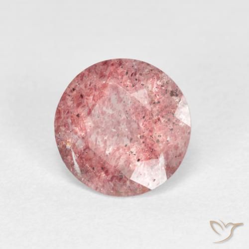 1.06 ct Pink Strawberry Quartz Stone, Natural Strawberry Quartz in Round Facet Shape for Sale