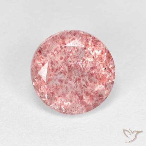 1.68ct Natural Light Bubblegum Pink Strawberry Quartz, Round, Transparent