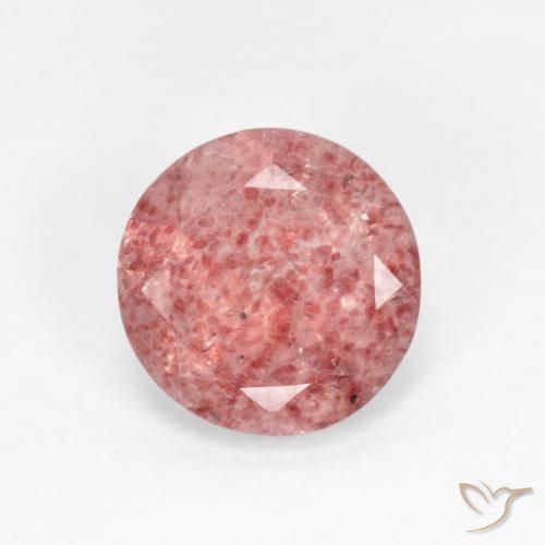 Quarzo fragola a taglio rotondo da 1,22 ct, 7,6 mm dalla Russia, Photo A