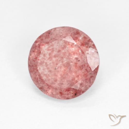 1.22 ct Pink Strawberry Quartz Stone, Natural Strawberry Quartz in Round Facet Shape for Sale