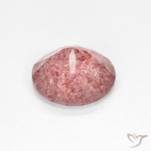 Strawberry Quartz Gemstone in 7.5 mm (calibrated) Size for Sale, Strawberry Quartz Stone in Medium Pink Color