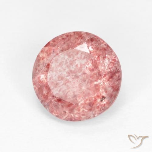 1.60 ct Pink Strawberry Quartz Stone, Natural Strawberry Quartz in Round Facet Shape for Sale