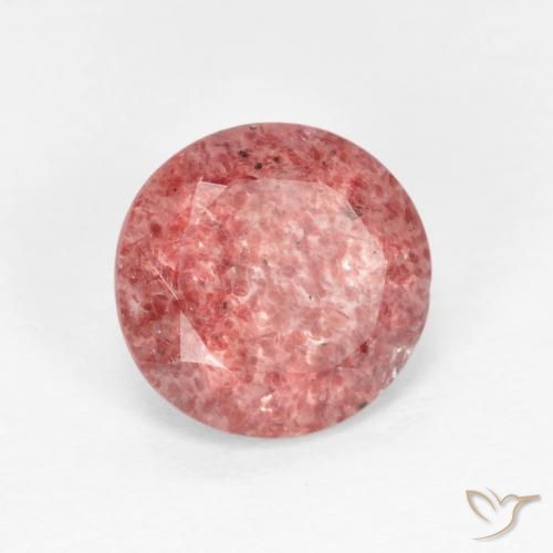 1.52 ct Pink Strawberry Quartz Stone, Natural Strawberry Quartz in Round Facet Shape for Sale
