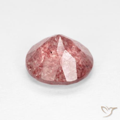 Strawberry Quartz Gemstone in 8 mm (calibrated) Size for Sale, Strawberry Quartz Stone in Indian Red Color