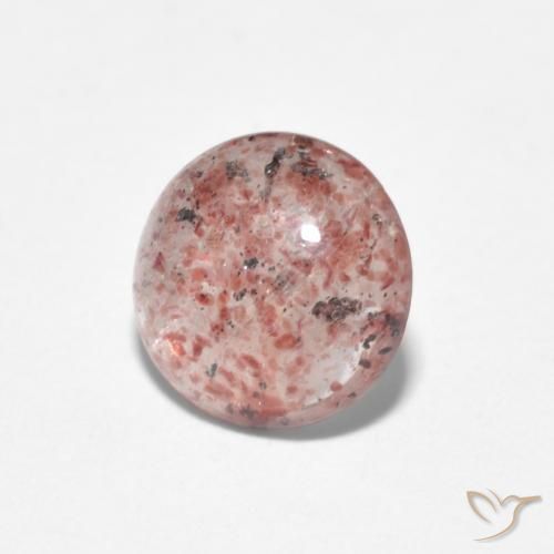 0.98 ct Pink Strawberry Quartz Stone, Natural Strawberry Quartz in Round Cabochon Shape for Sale