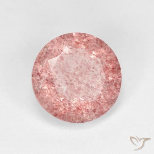 2.16 ct Pink Strawberry Quartz Stone, Natural Strawberry Quartz in Round Facet Shape for Sale