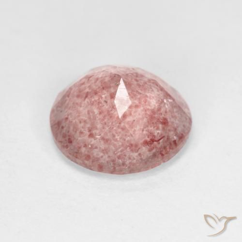 Strawberry Quartz Gemstone in 9 mm (calibrated) Size for Sale, Strawberry Quartz Stone in Light Pink Color
