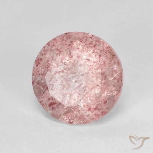 2.72 ct Pink Strawberry Quartz Stone, Natural Strawberry Quartz in Round Facet Shape for Sale