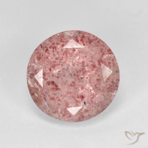 3.19ct Natural Light Hot Pink Strawberry Quartz, Round, Transparent