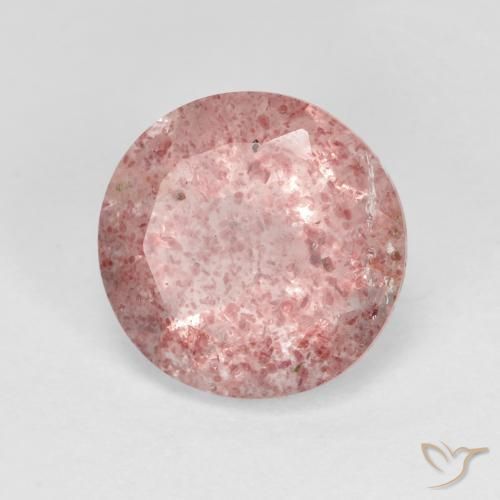 3.19 ct Pink Strawberry Quartz Stone, Natural Strawberry Quartz in Round Facet Shape for Sale