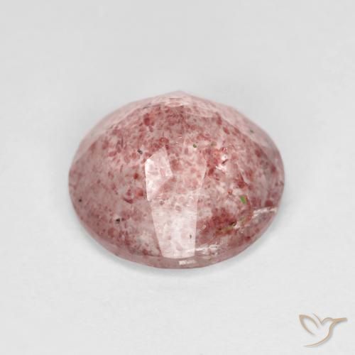 Strawberry Quartz Gemstone in 10 mm (calibrated) Size for Sale, Strawberry Quartz Stone in Light Hot Pink Color