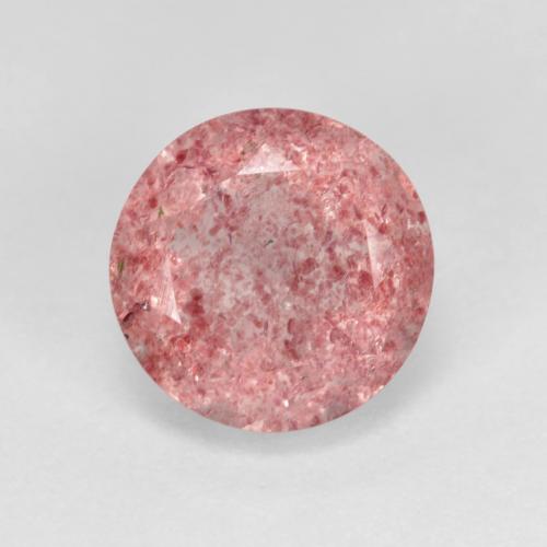 Bubblegum Pink Strawberry Quartz Gem - 2.8ct Round Facet (ID: 624993)