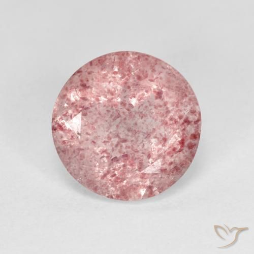 2.28ct Natural Bubblegum Pink Strawberry Quartz, Round, Transparent