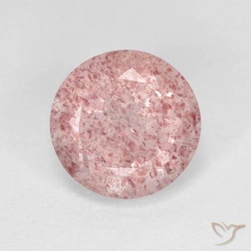 2.47ct Natural Light Bubblegum Pink Strawberry Quartz, Round, Transparent