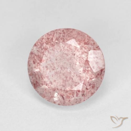 2.47 ct Pink Strawberry Quartz Stone, Natural Strawberry Quartz in Round Facet Shape for Sale
