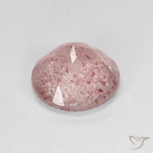 Strawberry Quartz Gemstone in 9 mm (calibrated) Size for Sale, Strawberry Quartz Stone in Light Bubblegum Pink Color