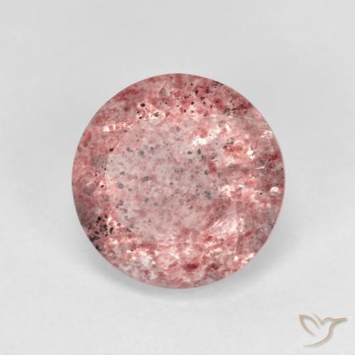 2.49 ct Pink Strawberry Quartz Stone, Natural Strawberry Quartz in Round Facet Shape for Sale