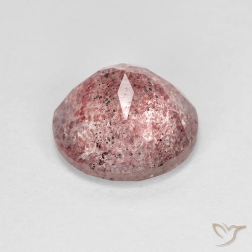 Strawberry Quartz Gemstone in 9 mm (calibrated) Size for Sale, Strawberry Quartz Stone in Deep Pink Color