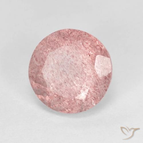 2.63 ct Pink Strawberry Quartz Stone, Natural Strawberry Quartz in Round Facet Shape for Sale