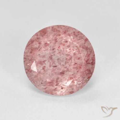 2.33ct Natural Light Hot Pink Strawberry Quartz, Round, Transparent