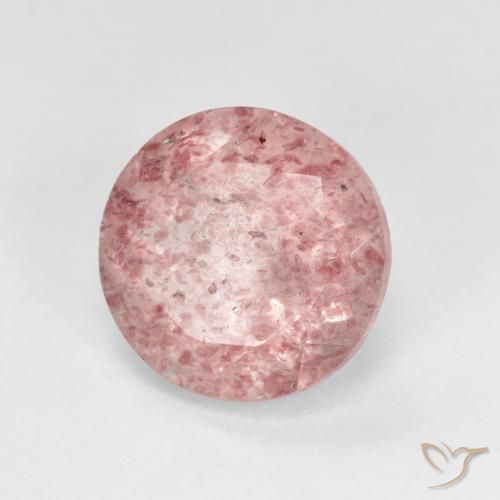 2.33 ct Pink Strawberry Quartz Stone, Natural Strawberry Quartz in Round Facet Shape for Sale