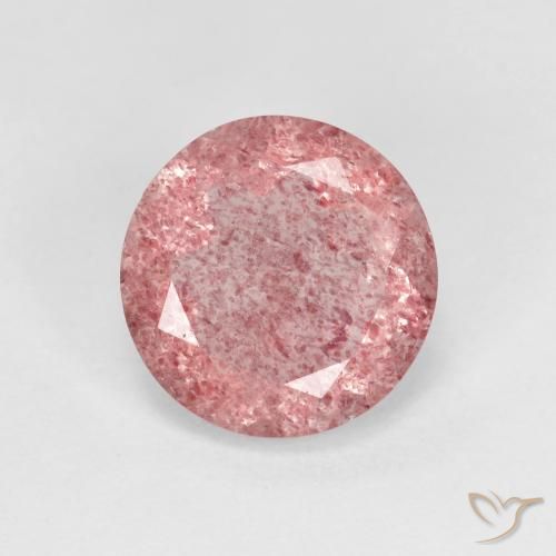 2.35ct Natural Light Hot Pink Strawberry Quartz, Round, Transparent