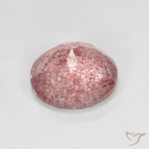 Strawberry Quartz Gemstone in 9 mm (calibrated) Size for Sale, Strawberry Quartz Stone in Light Hot Pink Color
