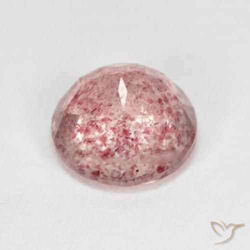 Strawberry Quartz Gemstone in 9 mm (calibrated) Size for Sale, Strawberry Quartz Stone in Light Pink Color