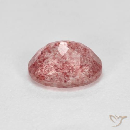 Strawberry Quartz Gemstone in 8 x 6 mm (calibrated) Size for Sale, Strawberry Quartz Stone in Bubblegum Pink Color