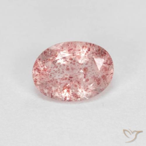 1.20 ct Pink Strawberry Quartz Stone, Natural Strawberry Quartz in Oval Facet Shape for Sale