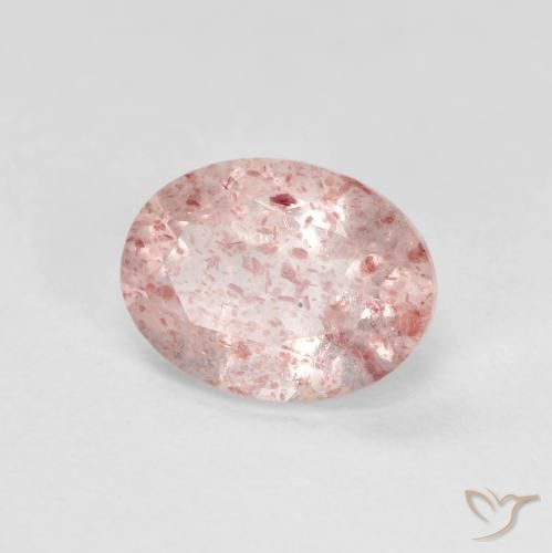 1.21ct Natural Light Pink Strawberry Quartz, Oval, Transparent