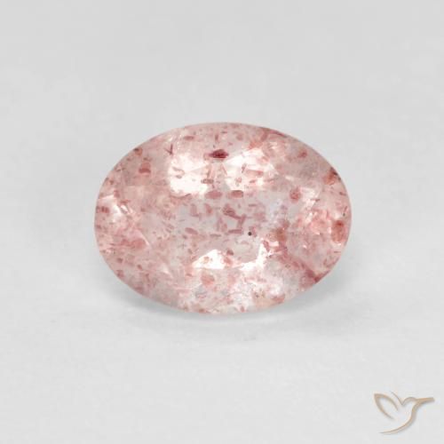 1.21 ct Pink Strawberry Quartz Stone, Natural Strawberry Quartz in Oval Facet Shape for Sale