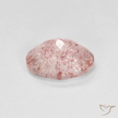 Strawberry Quartz Gemstone in 8 x 6 mm (calibrated) Size for Sale, Strawberry Quartz Stone in Light Pink Color