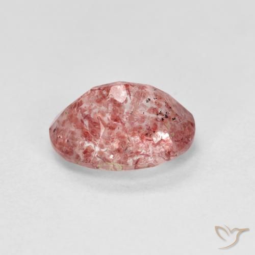 Strawberry Quartz Gemstone in 8 x 6 mm (calibrated) Size for Sale, Strawberry Quartz Stone in Raspberry Pink Color