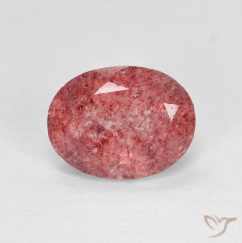 1.92ct Natural Scarlet Red Strawberry Quartz, Oval, Transparent