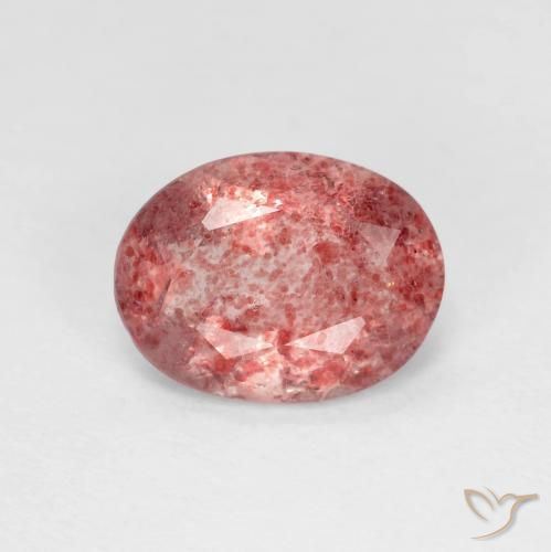 1.52 ct Oval Cut Strawberry Quartz, 9 x 6.9 mm From Russia, Photo A