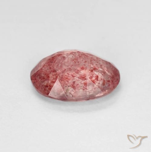 Strawberry Quartz Gemstone in 9 x 7 mm (calibrated) Size for Sale, Strawberry Quartz Stone in Medium Red Color