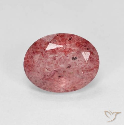 2.05ct Natural Scarlet Red Strawberry Quartz, Oval, Transparent