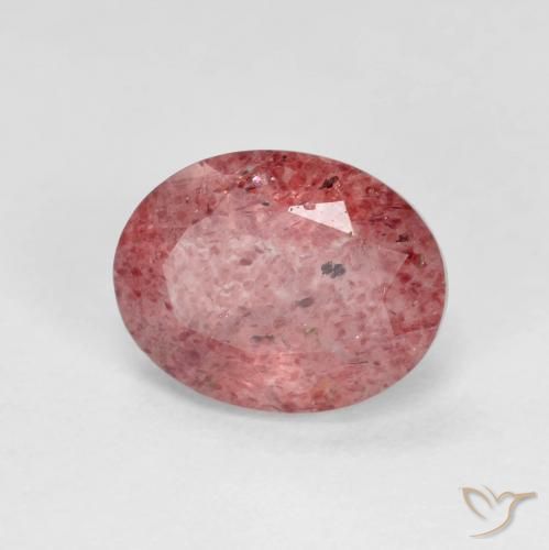 2.05 ct Red Strawberry Quartz Stone, Natural Strawberry Quartz in Oval Facet Shape for Sale