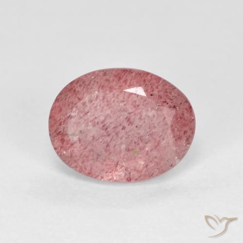 1.81 ct Red Strawberry Quartz Stone, Natural Strawberry Quartz in Oval Facet Shape for Sale