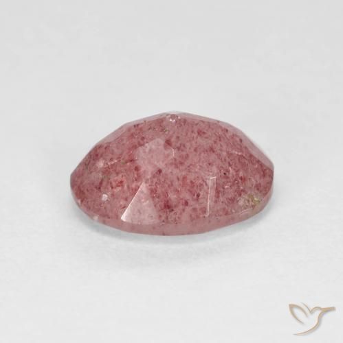 Strawberry Quartz Gemstone in 9 x 7 mm (calibrated) Size for Sale, Strawberry Quartz Stone in Medium Red Color