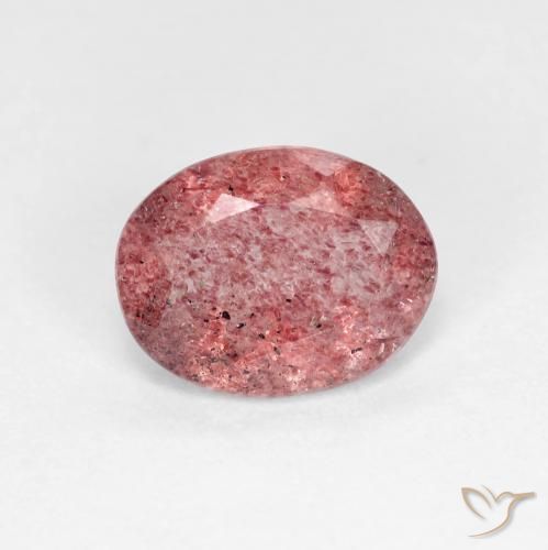 1.49 ct Red Strawberry Quartz Stone, Natural Strawberry Quartz in Oval Facet Shape for Sale