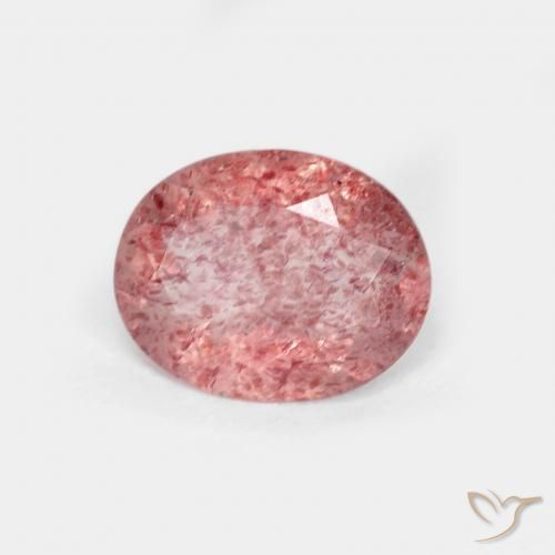 1.22 ct Oval Cut Strawberry Quartz, 8.5 x 6.7 mm From Russia, Photo A