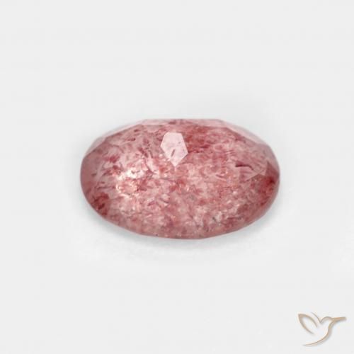 Strawberry Quartz Gemstone in 8.5 x 6.7 mm Size for Sale, Strawberry Quartz Stone in Bright Red Color
