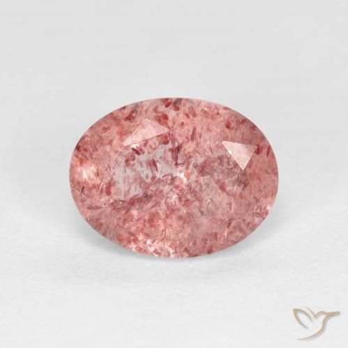 1.74ct Natural Bright Red Strawberry Quartz, Oval, Transparent