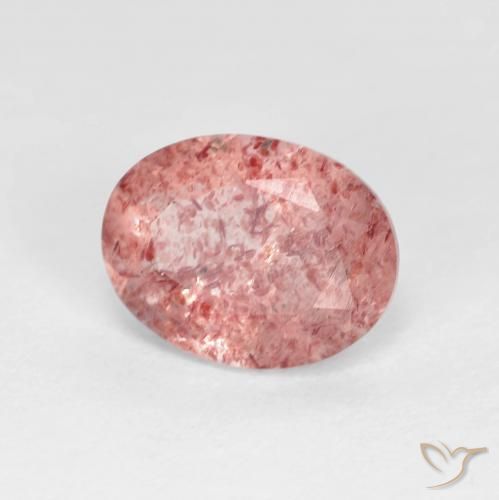 1.74 ct Red Strawberry Quartz Stone, Natural Strawberry Quartz in Oval Facet Shape for Sale