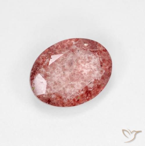 1.60 ct Red Strawberry Quartz Stone, Natural Strawberry Quartz in Oval Facet Shape for Sale
